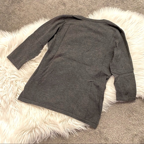 Grey faux-wrap sweater - Picture 5 of 7